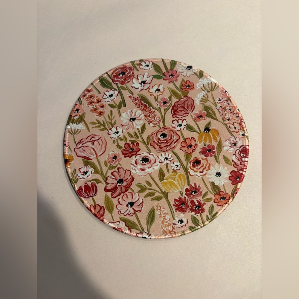 Elyse Breanne Floral Round Mousepad - Pink Multicolor